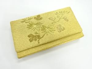 リサイクル　金糸菊模様刺繍和装バッグ